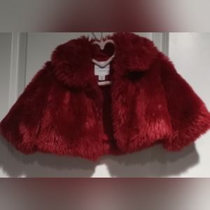 JANIE AND JACK FAUX FUR BOLERO JACKET. Size 18-24 months.